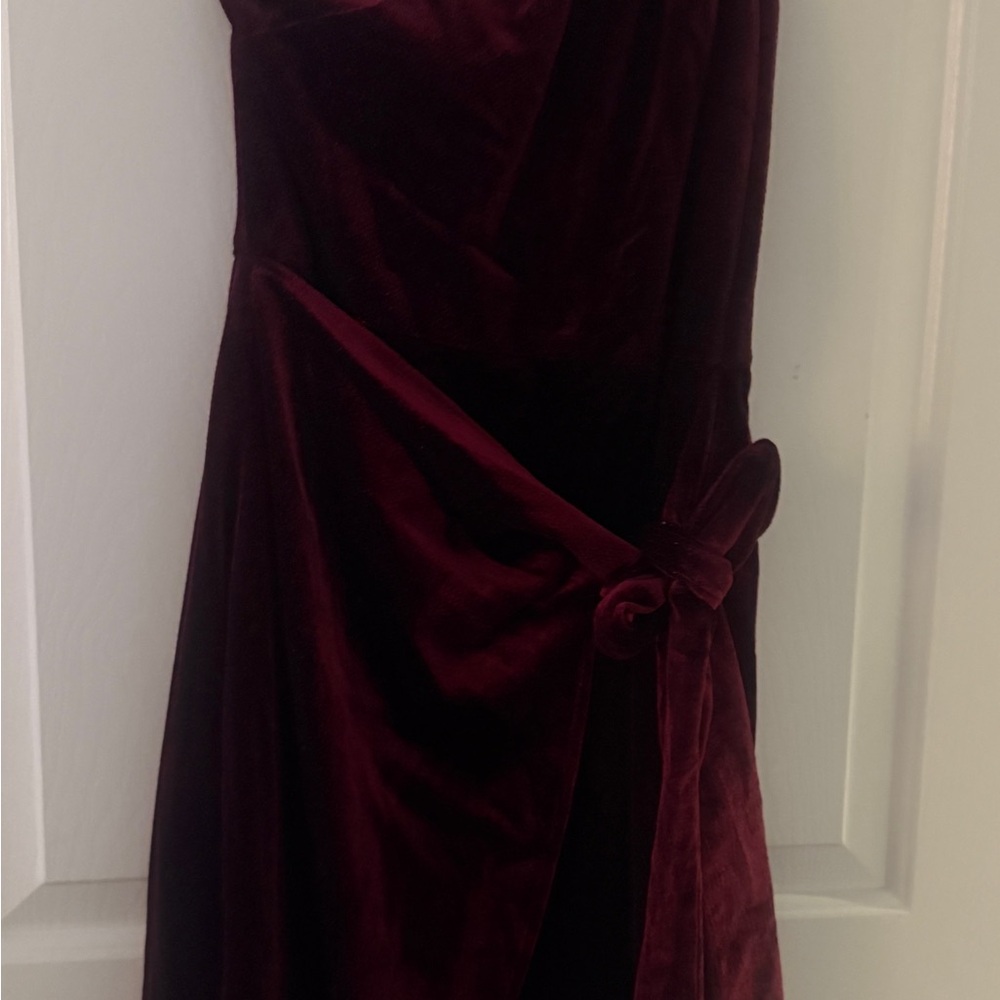BCBGeneration One Shoulder Burgundy Dress